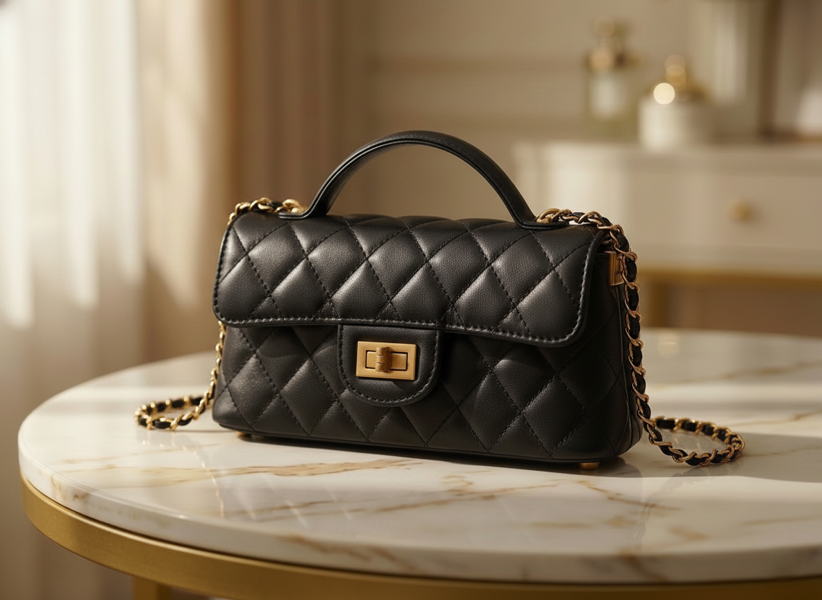 Luxe Diamond - Genuine Leather Diamond Grid Crossbody & Shoulder Bag