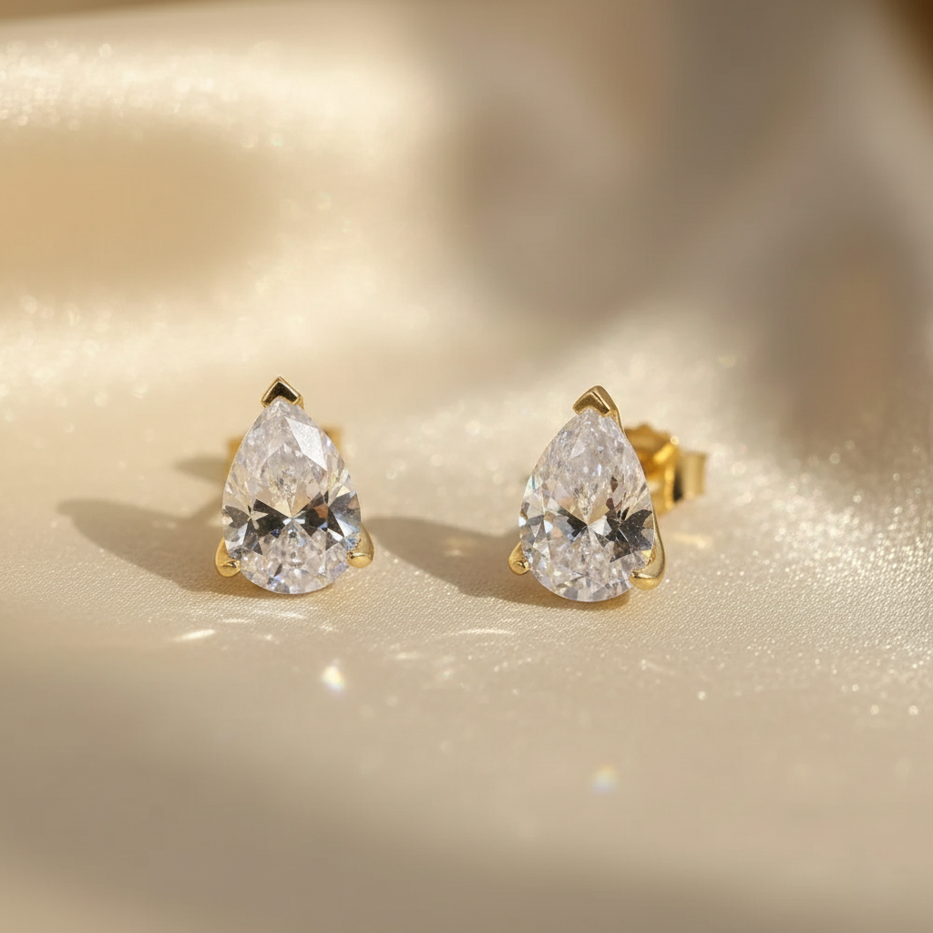 Aurora Drop – 925 Sterling Silver Moissanite Waterdrop Earrings | Gold & Platinum Finishes