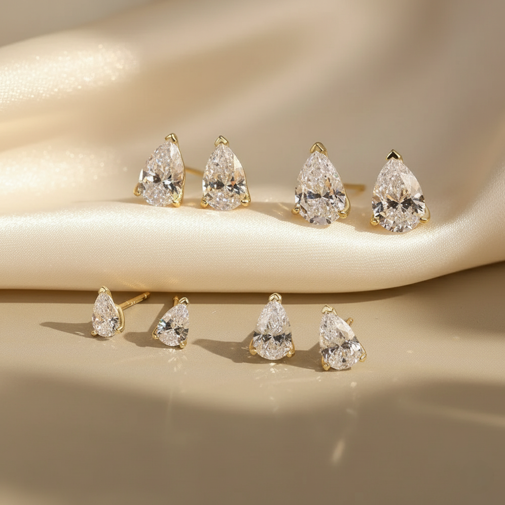 Aurora Drop – 925 Sterling Silver Moissanite Waterdrop Earrings | Gold & Platinum Finishes