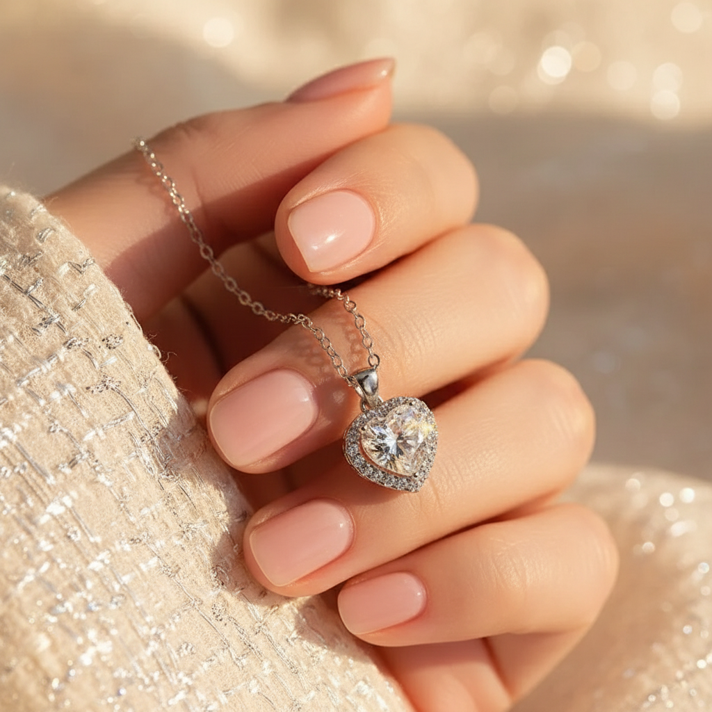 Pure Heart – 925 Sterling Silver Moissanite Pendant Necklace | Gold & White Gold Finishes | Minimalist Romantic Design