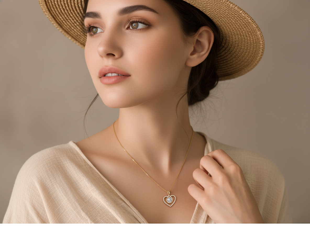 Infinite Heart – 925 Sterling Silver D-Color Moissanite Pendant Necklace | Gold & White Gold Finishes