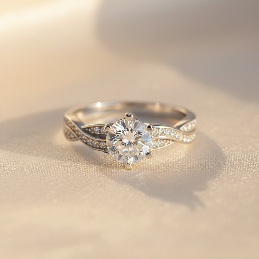 Timeless Radiance – 925 Sterling Silver Six-Prong Moissanite Ring | 18K Gold, White Gold & Rose Gold Finishes