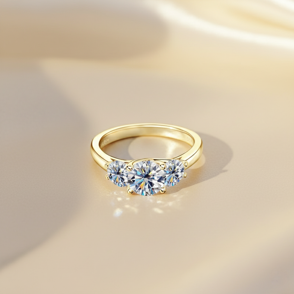 Cape Verde Radiance – 925 Sterling Silver 2-Carat Moissanite Ring | Gold & White Gold Luxury Finish