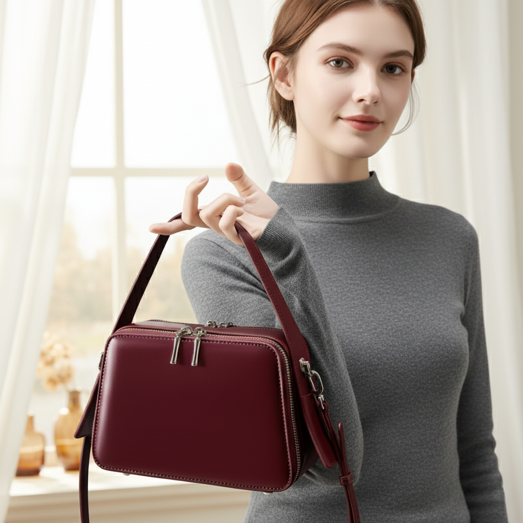 The Verona - Premium Leather Commuter Handbag | Urban Minimalist Crossbody