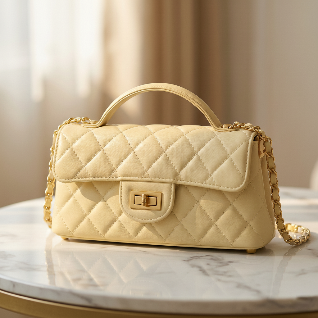 Luxe Diamond - Genuine Leather Diamond Grid Crossbody & Shoulder Bag