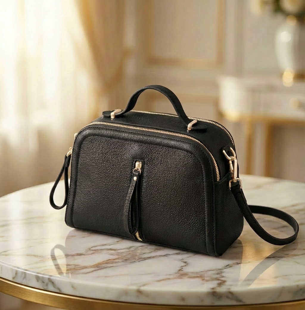 Luna Craft - Genuine Leather Women’s Shoulder Bag - Premium Cowhide, Elegant & Lightweight