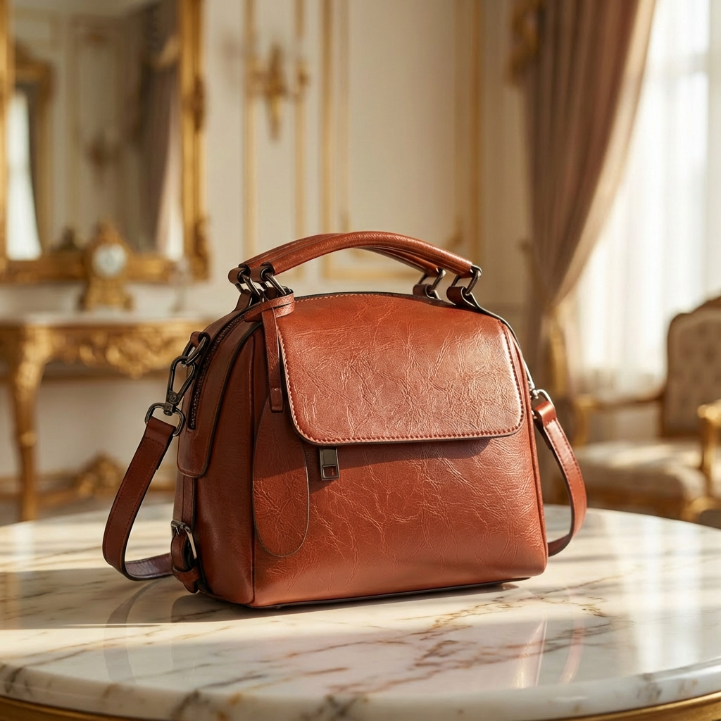 La Rouge - Premium Cowhide Leather Shoulder & Crossbody Bag | Elegant Structured Design