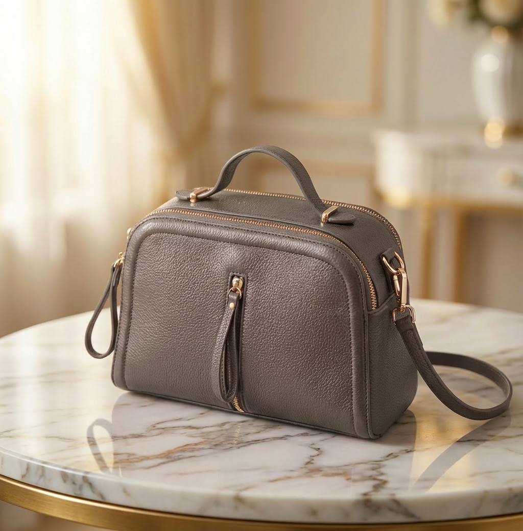 Luna Craft - Genuine Leather Women’s Shoulder Bag - Premium Cowhide, Elegant & Lightweight