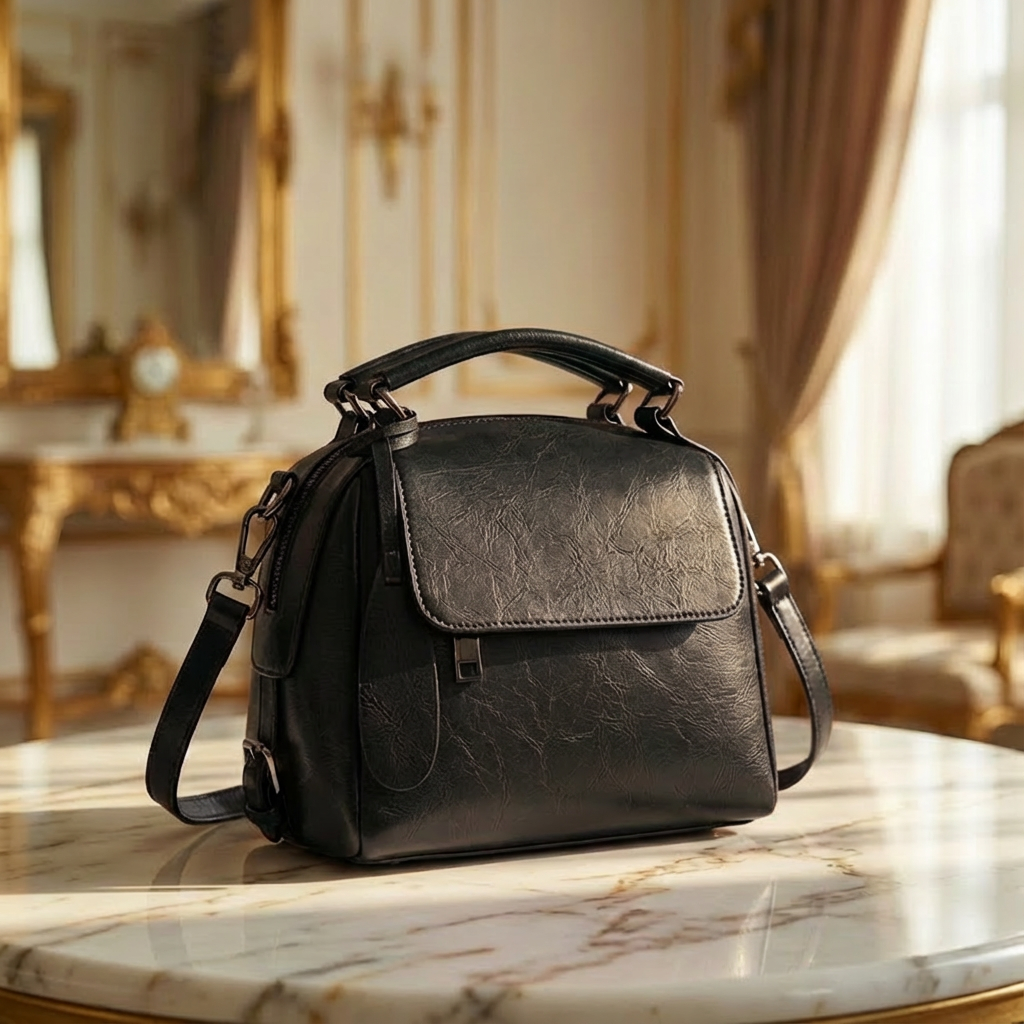 La Rouge - Premium Cowhide Leather Shoulder & Crossbody Bag | Elegant Structured Design