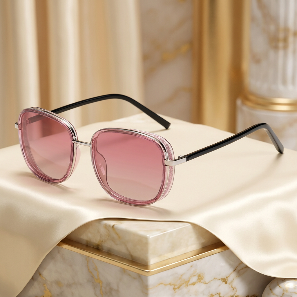 Blush Aura – Polarized Square Sunglasses for Women | UV Protection