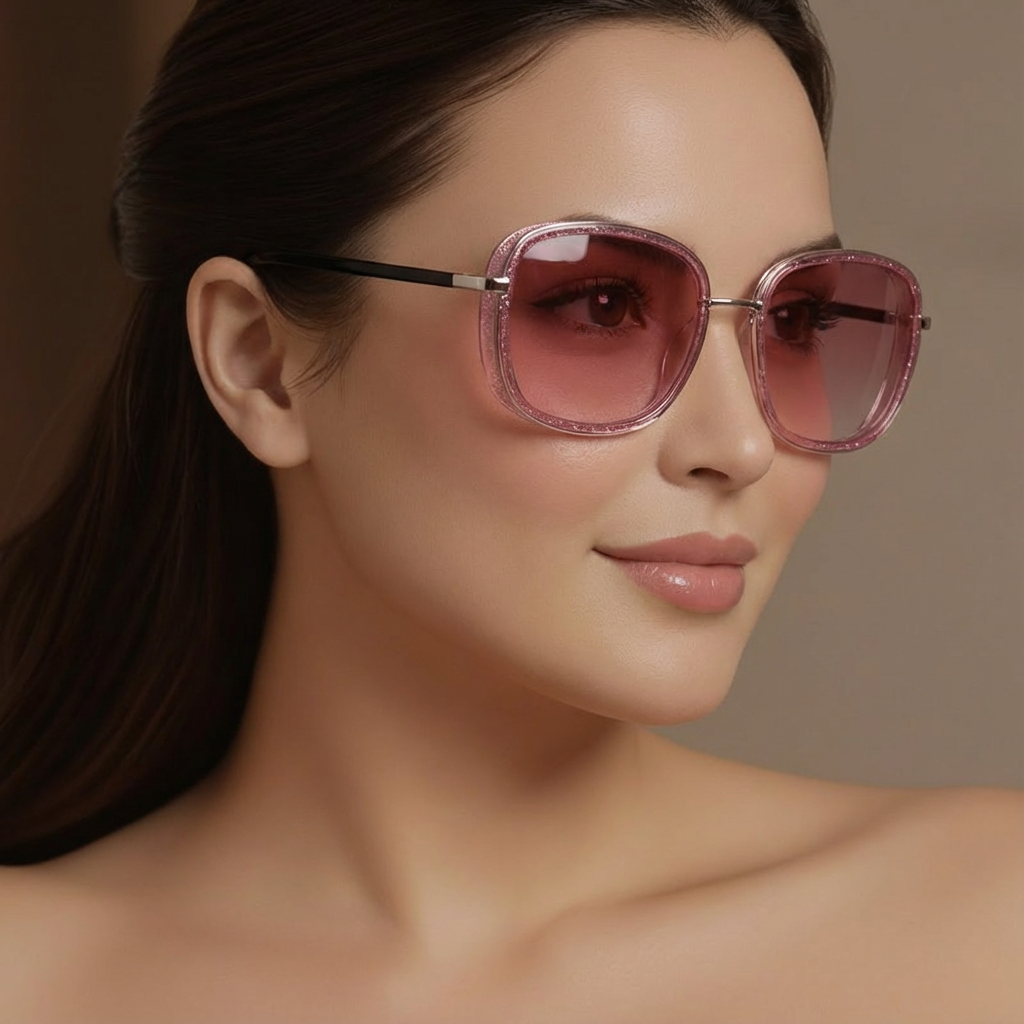 Blush Aura – Polarized Square Sunglasses for Women | UV Protection