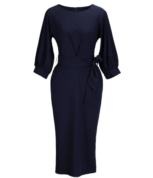 Midnight Grace - Tie Waist Midi Dress
