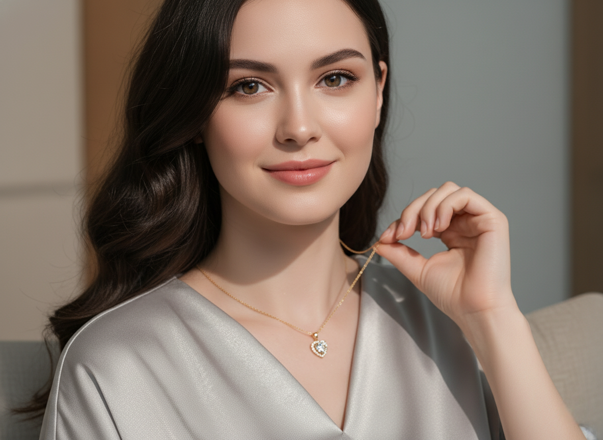 Pure Heart – 925 Sterling Silver Moissanite Pendant Necklace | Gold & White Gold Finishes | Minimalist Romantic Design