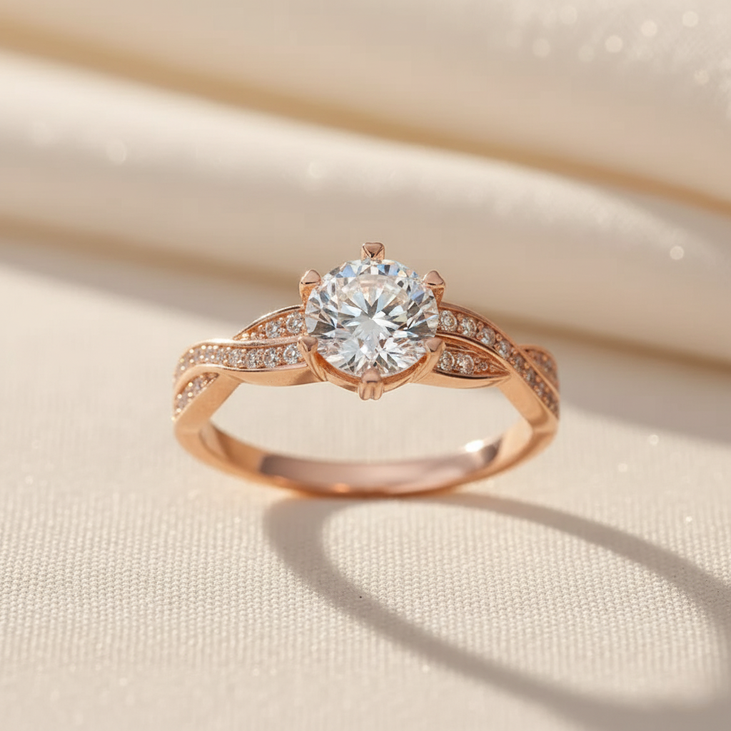 Timeless Radiance – 925 Sterling Silver Six-Prong Moissanite Ring | 18K Gold, White Gold & Rose Gold Finishes