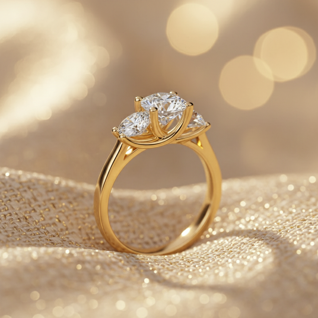 Cape Verde Radiance – 925 Sterling Silver 2-Carat Moissanite Ring | Gold & White Gold Luxury Finish