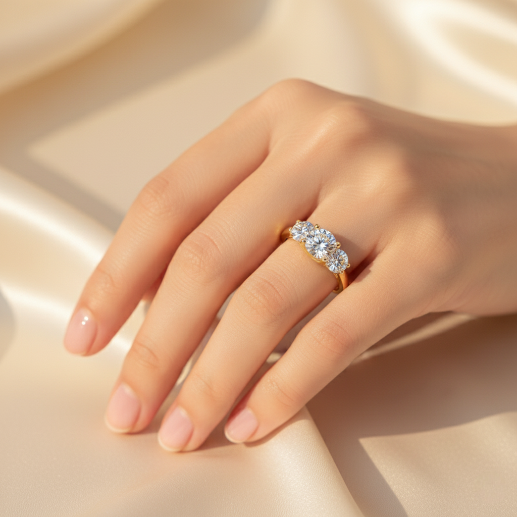 Cape Verde Radiance – 925 Sterling Silver 2-Carat Moissanite Ring | Gold & White Gold Luxury Finish