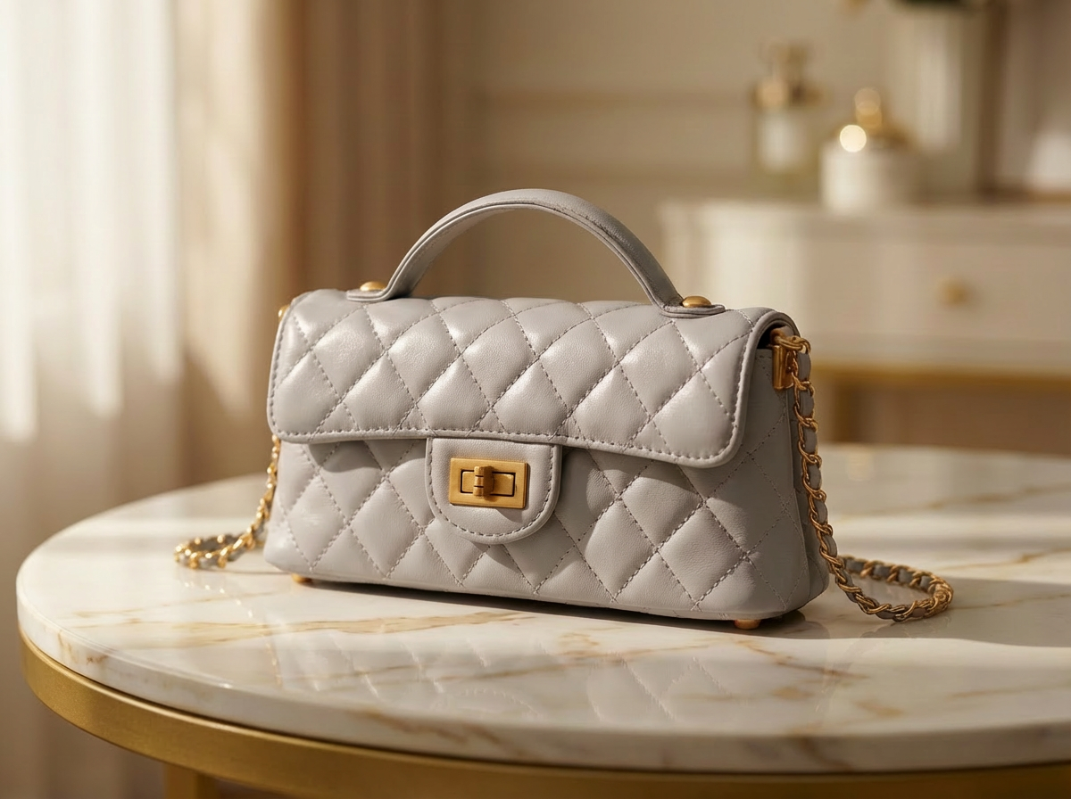 Luxe Diamond - Genuine Leather Diamond Grid Crossbody & Shoulder Bag