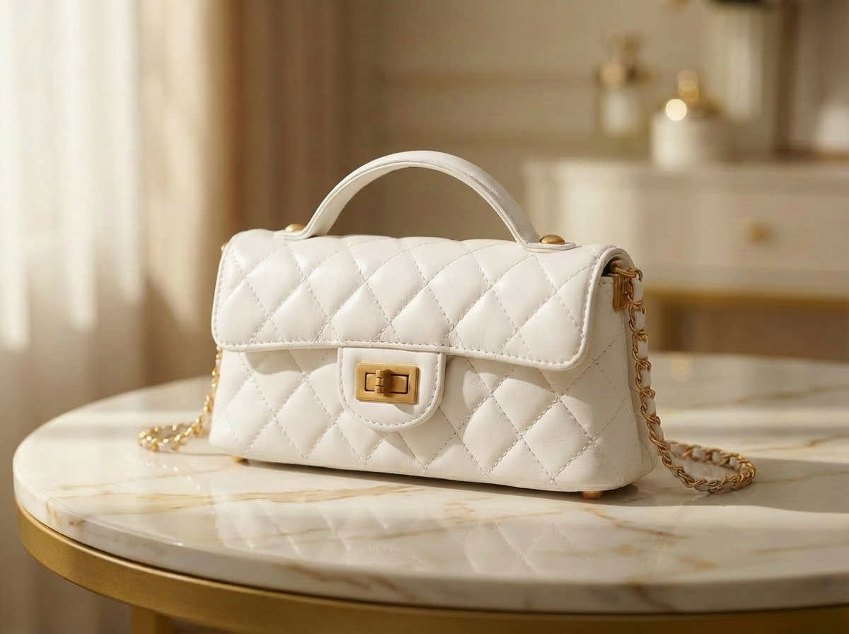 Luxe Diamond - Genuine Leather Diamond Grid Crossbody & Shoulder Bag