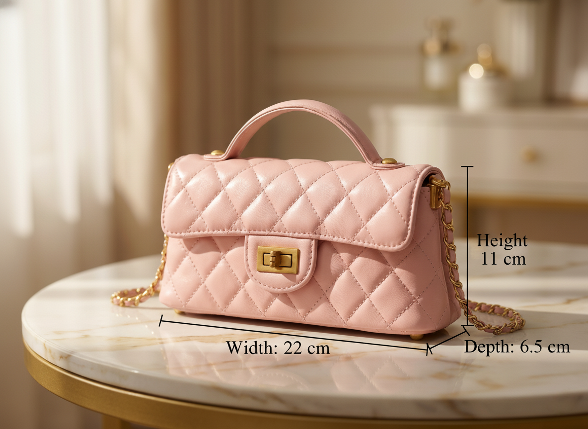 Luxe Diamond - Genuine Leather Diamond Grid Crossbody & Shoulder Bag