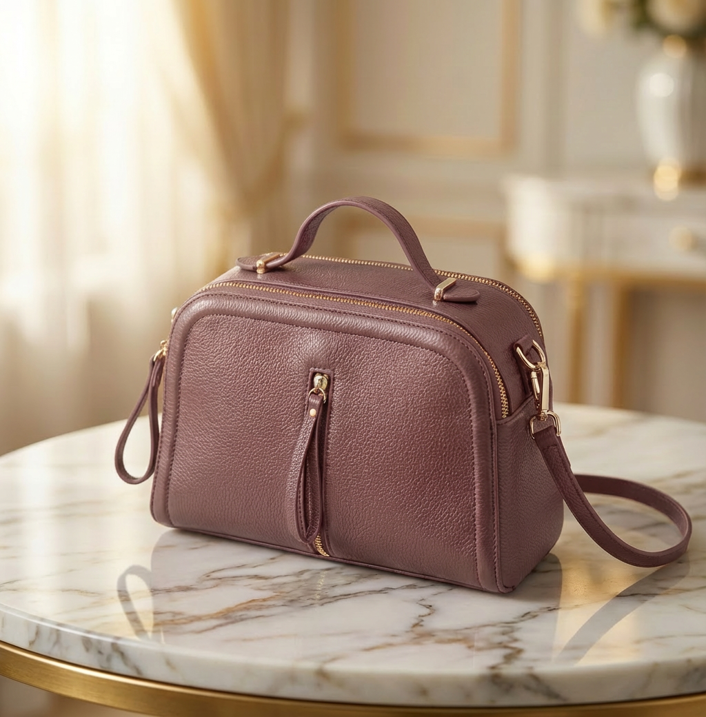 Luna Craft - Genuine Leather Women’s Shoulder Bag - Premium Cowhide, Elegant & Lightweight